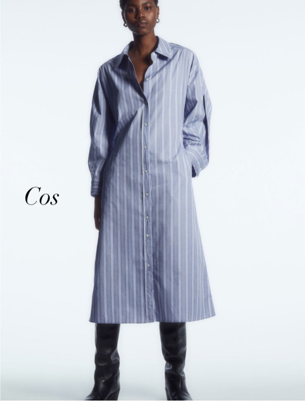 COS Pinstriped Cotton Midi Shirt Dress Blue White
Stripe - Women's US 10 / EU 42 - Picture 1 of 16